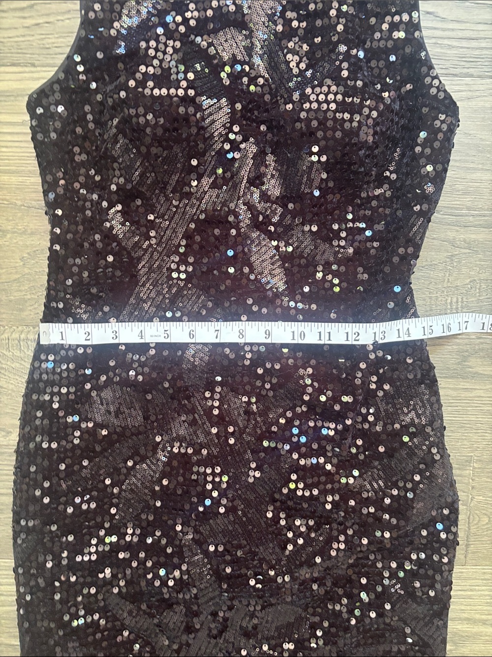 Aidan Mattox | Black Sequin Cocktail Sheath Dress Wedding Summer Size 8 - Picture 6 of 11